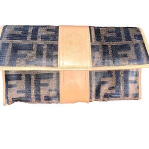 AUTHENTIC VINTAGE  FENDI  ZUCCA  FULL SIZE CONTINENTAL WALLET(RARE
